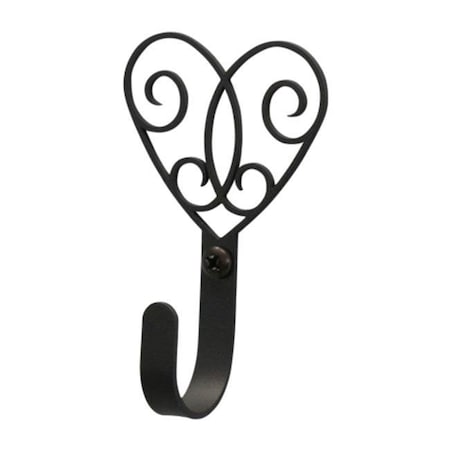 Victorian Heart Wall Hook Small - Black